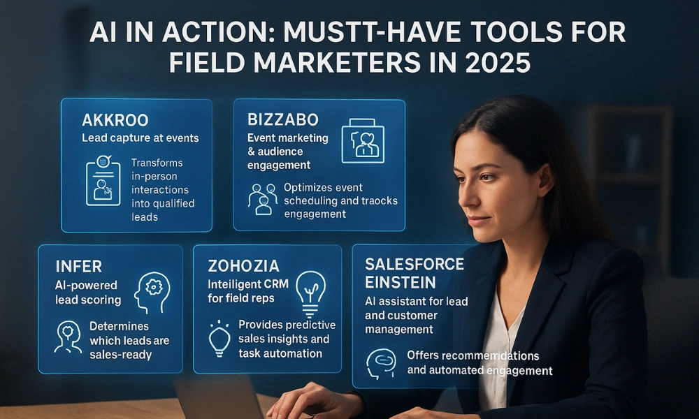 Professional using AI tools for smarter field marketing.